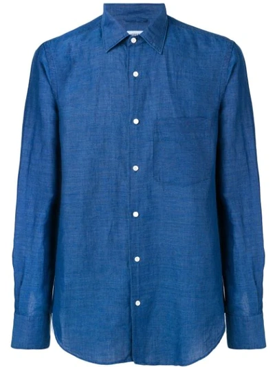 Aspesi Cotton-chambray Shirt In Blue