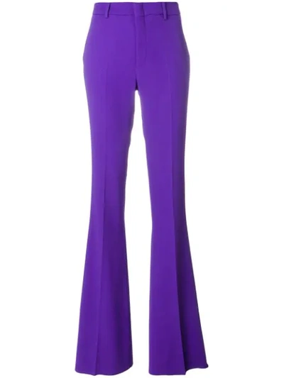 Gucci Stretch Viscose Skinny Flare Trousers In Purple
