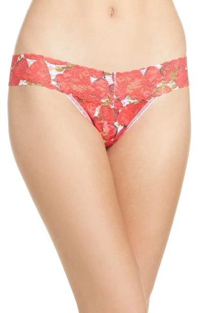 Hanky Panky Strawberries Low Rise Thong In Red White