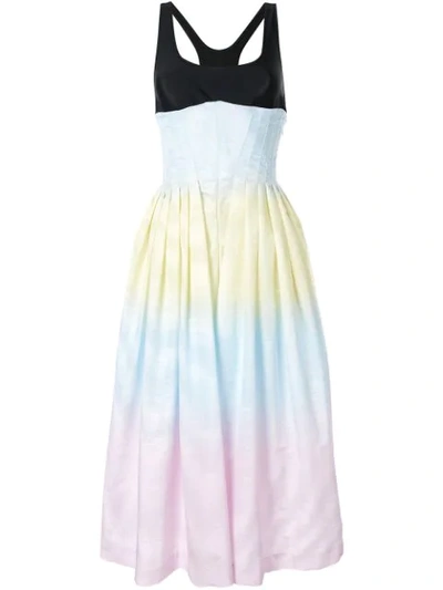 Marine Serre Gradient Effect Flared Dress In Multicolour