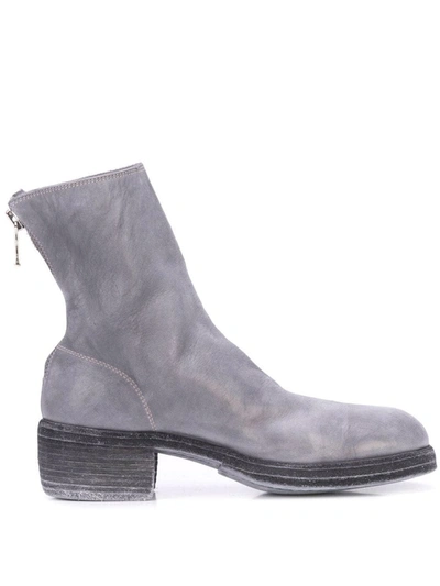 Guidi Zipped Boots In Light Grey
