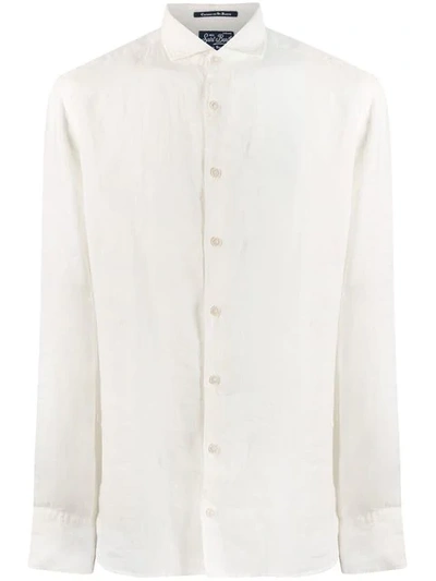 Mc2 Saint Barth Cutaway Collar Shirt In White