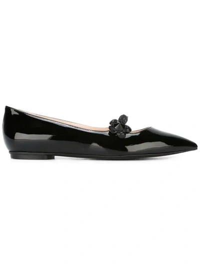 Fendi Pointed Toe Ballerinas In Black