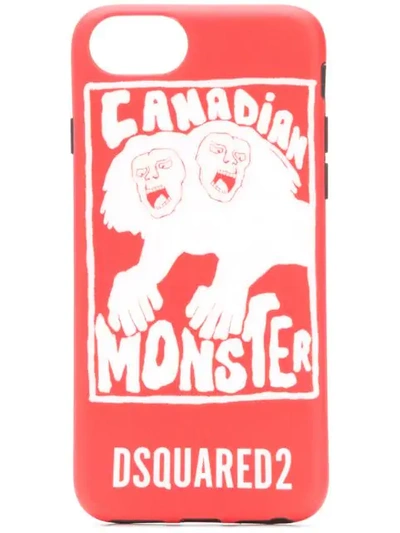 Dsquared2 Canadian Monster Iphone 8 Case In Red