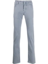 Jacob Cohen Low Rise Straight Jeans In Blue
