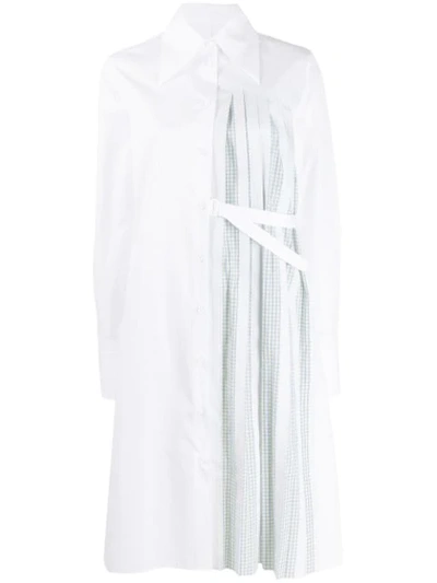Maison Margiela White Pleated Shirt Dress