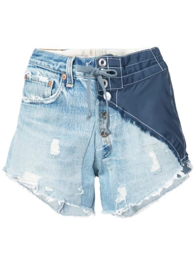 Greg Lauren Denim Shorts In Denim/navy