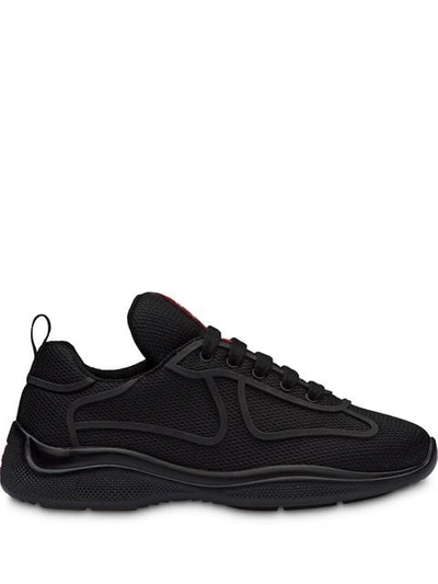 Prada Bike Fabric Runner Sneakers In Black