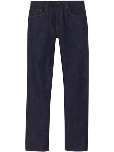 Burberry Straight Fit Japanese Selvedge Denim Jeans In Blue
