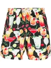 Mc2 Saint Barth Cocktails Print Swim Shorts - Black