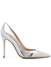 Gianvito Rossi 100mm Gianvito Metallic Leather Pumps In Silver