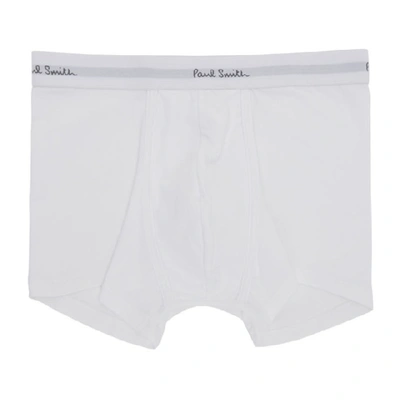 Paul Smith Three-pack White Logo Boxer Briefs In 01 Wht