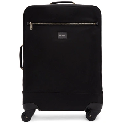Paul Smith Black Canvas Multistripe Suitcase In 79 Black