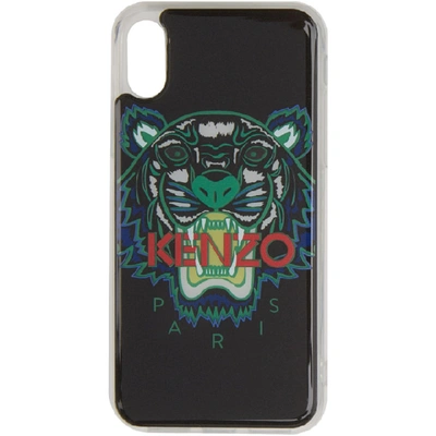 Kenzo Multicoloured Tiger Logo Print Iphone X Case - 99 Black