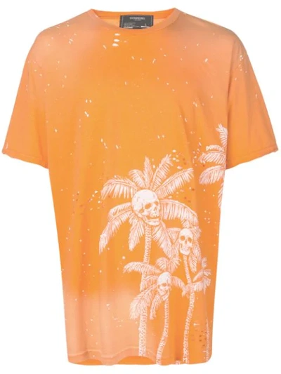 Domrebel Skull Palm T-shirt In Orange