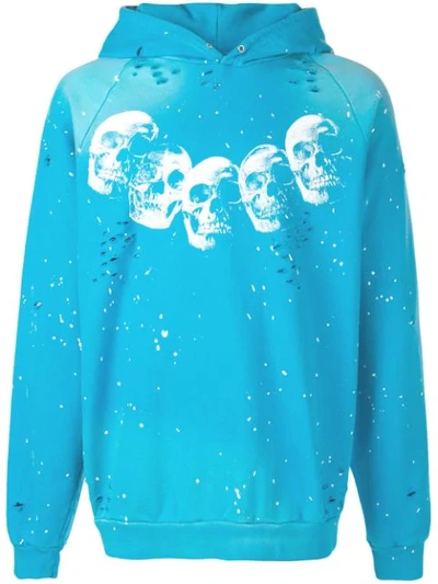 Domrebel Amigos Print Hoodie In Blue