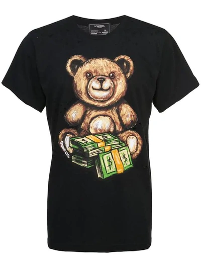Domrebel Teddy Money Print T-shirt In Black