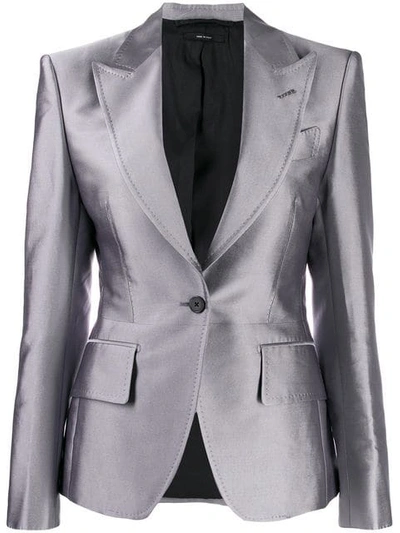 Tom Ford Classic Single-breasted Blazer In Grey