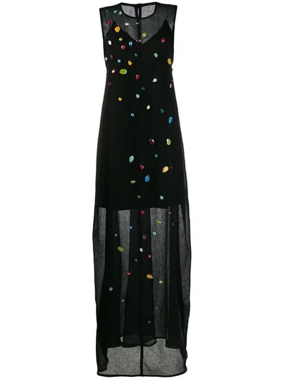 Maison Rabih Kayrouz Stone Embellished Maxi Dress In Black