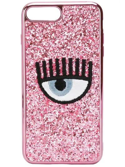 Chiara Ferragni Embroidered Eye Case - Pink
