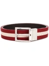 Bally Striped Belt - Brown