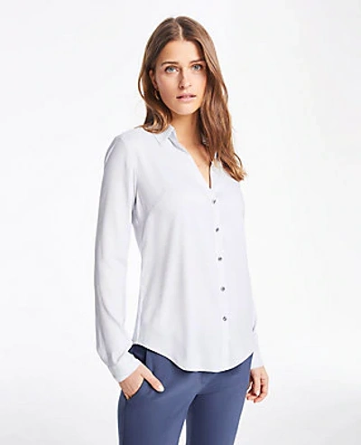 Ann Taylor Petite Essential Shirt In Light Crystal Grey