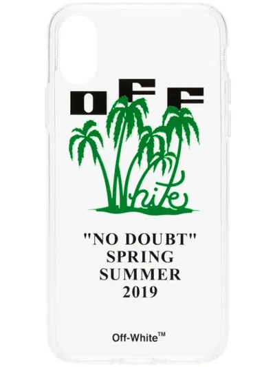 Off-white Transparent Palm Print And Logo Iphone X Case In Neutrals