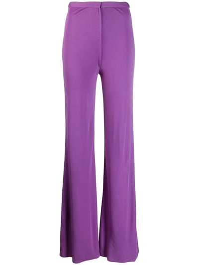 Pre-owned A.n.g.e.l.o. Vintage Cult 1970's Flared Trousers In Purple