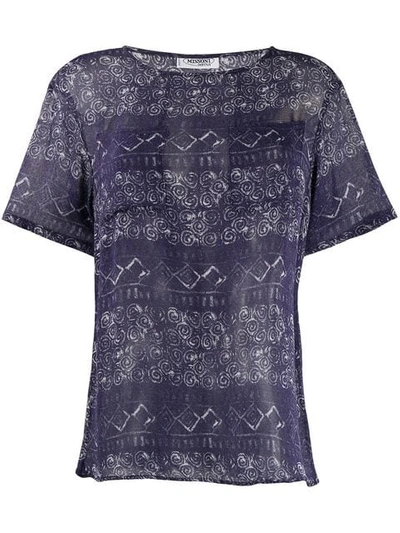 Pre-owned Missoni 1990s Patterned Top In Blue