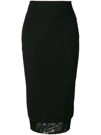 Givenchy Layered Hem Midi Skirt In Black