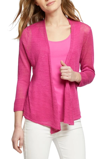 Nic + Zoe 4-way Convertible Three Quarter Sleeve Cardigan In Orchid Petal