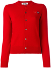 Comme Des Garçons Play Double-logo Cardigan In Red