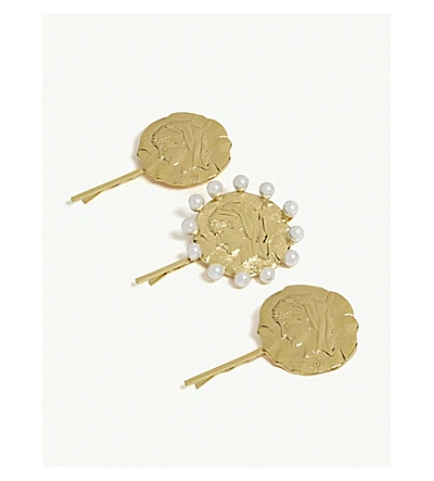 Lelet Ny Ancient Greek Coin Hair Clip Set Of Three In 14k Gold