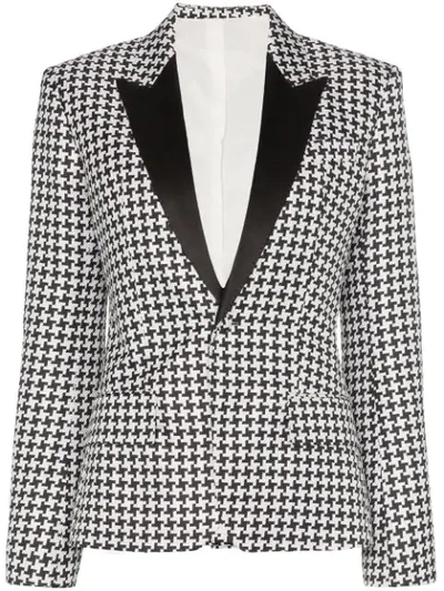 Haider Ackermann Houndstooth-poplin Single-breasted Blazer In Black White