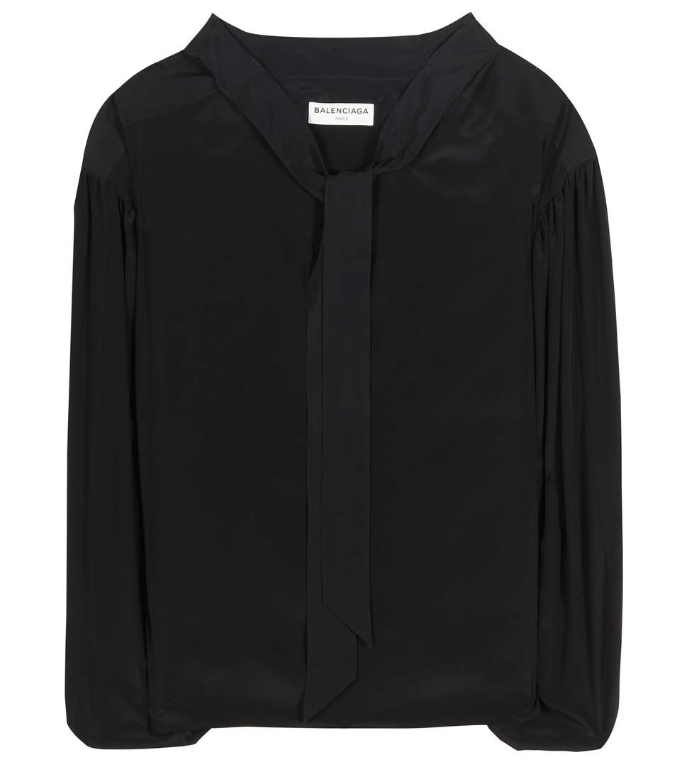 Balenciaga Silk-blend Blouse In Black | ModeSens