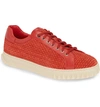 Ferragamo Cube Sneaker In Flame Red