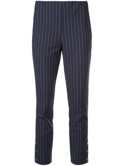 Rag & Bone Simone Pinstripe Snap-cuff Pants In Ivory