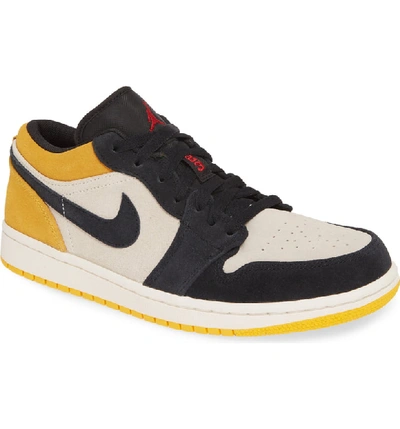 Nike 'air Jordan 1 Low' Sneaker In Sail/ Gym Red/ Gold