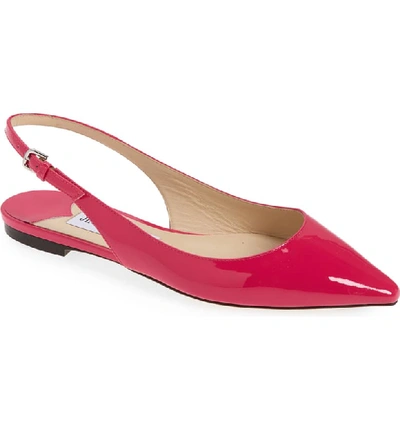 Jimmy Choo Erin Patent Leather Slingback Flats In Hot Pink