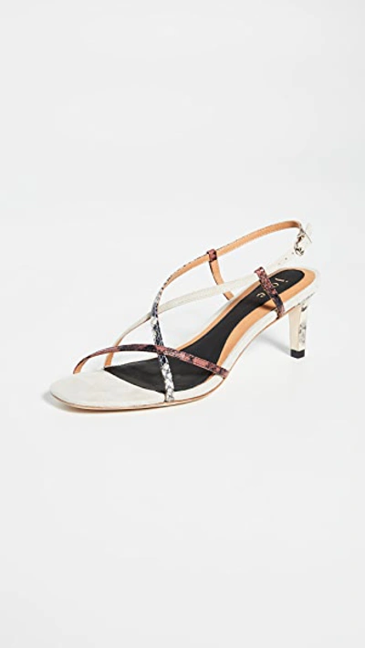 Joie Malou Python-embossed Leather Slingback Sandals In Ivory