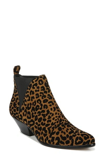Diane Von Furstenberg Nadie Leopard-print Suede Chelsea Booties In Camel/ Black
