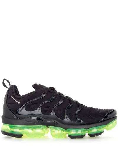 Nike Air Vapormax Plus Sneakers In Black/ Reflect Silver/ Volt