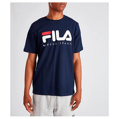 Fila Men's Biella Italia T-shirt In Blue Size Medium Cotton | ModeSens