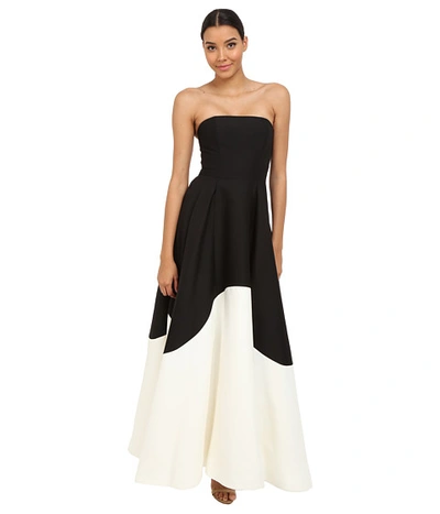 Halston Heritage Strapless Color Blocked Structured Gown | ModeSens
