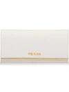 Prada Logo-plaque Foldover Wallet In White