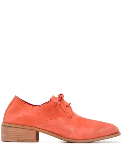 Marsèll Block Heel Derby Shoes In Orange