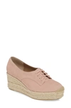 Bettye Muller Concepts Regina Espadrille Derby In Pink Pearl Suede