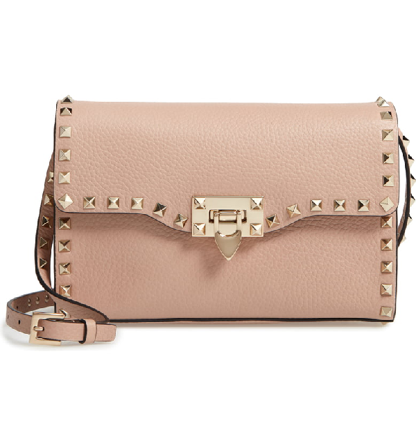 medium rockstud leather crossbody bag