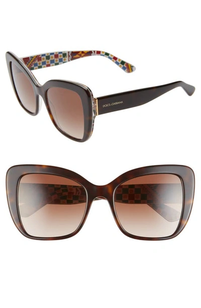 Dolce & Gabbana 54mm Gradient Butterfly Sunglasses - Black