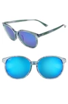 Maui Jim Water Lily 62mm Polarizedplus2® Round Sunglasses In Aquamarine/ Blue Hawaii